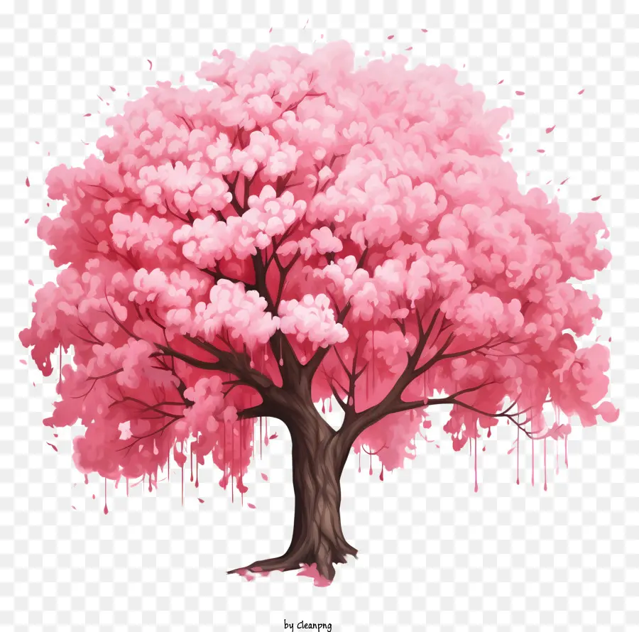 árbol De Flor De Cerezo De Estilo Realista，árbol Rosa PNG