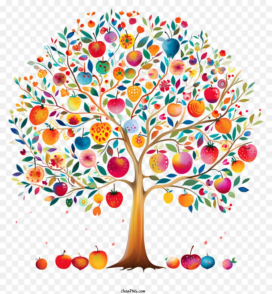 árbol De La Fruta，Coloridas Frutas PNG