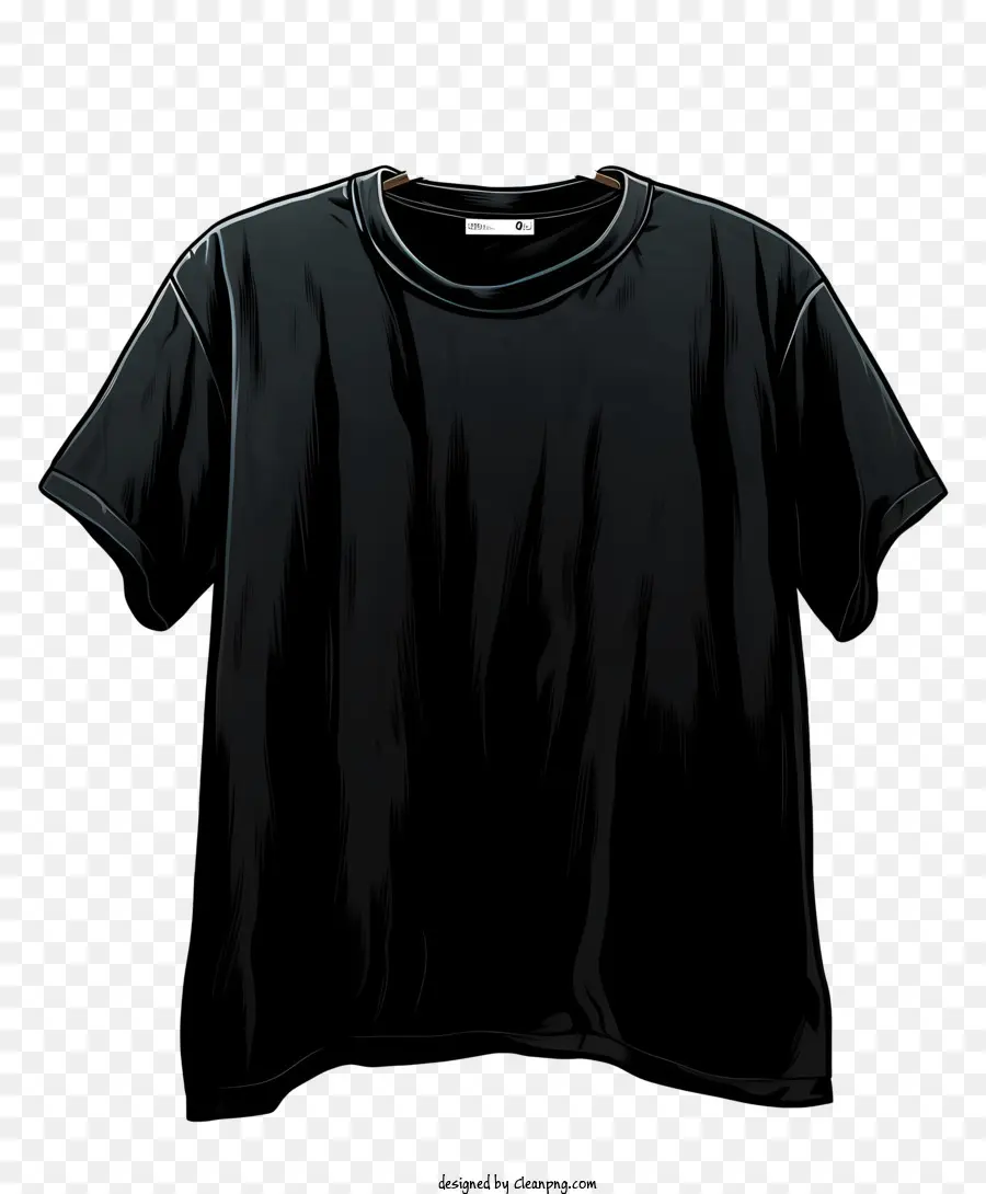 Camiseta Negra Al Estilo De Acuarela En Percha De Tela，Negro Camiseta PNG