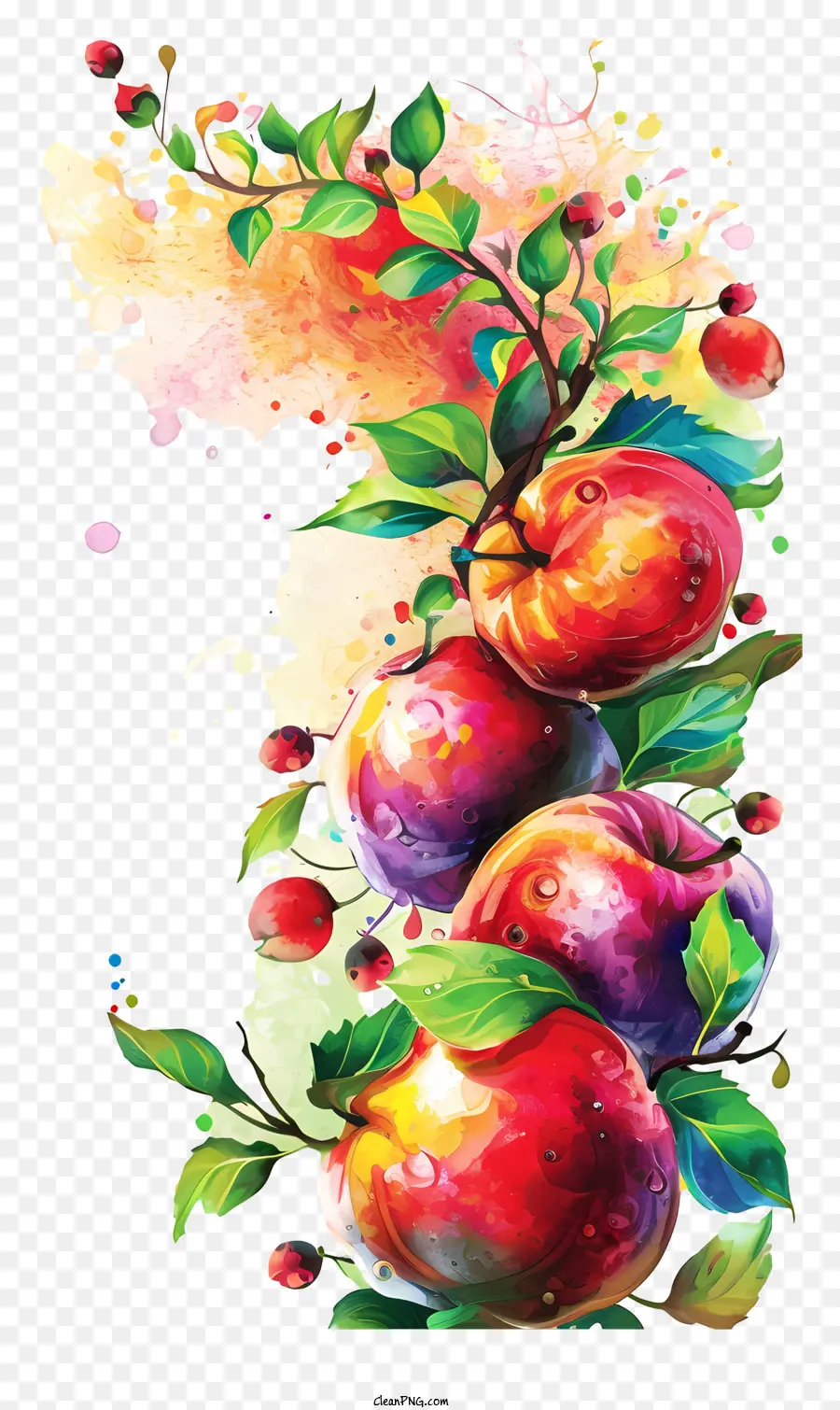 Fruto De La Pintura，Acuarela De Frutas PNG