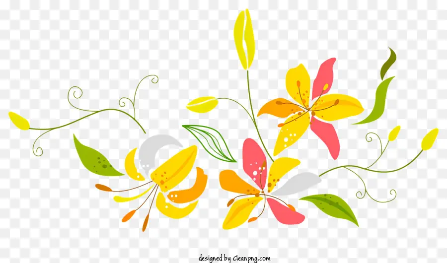 Borde De Flores，Flores Coloridas PNG