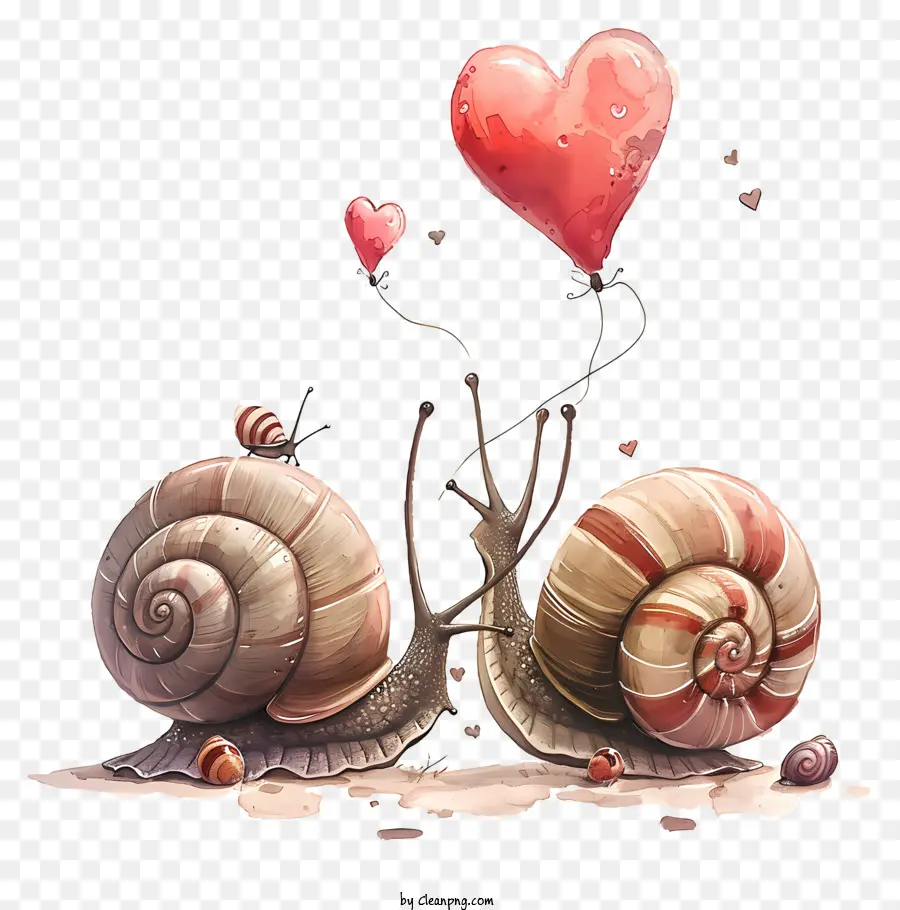 Valentine Snails，Romántico PNG