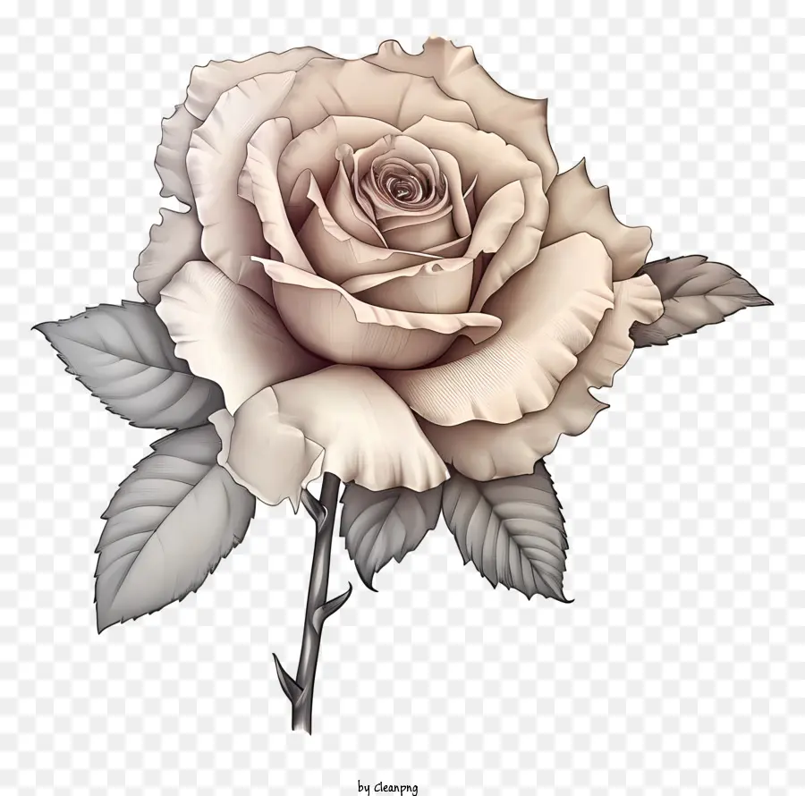 Doodle Rose And Paper，De La Rosa Blanca PNG