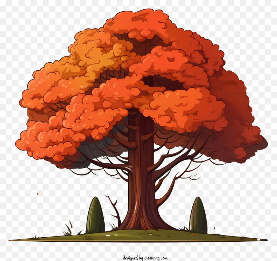 árbol De Otoño Estilo Garabato，Follaje De Otoño PNG