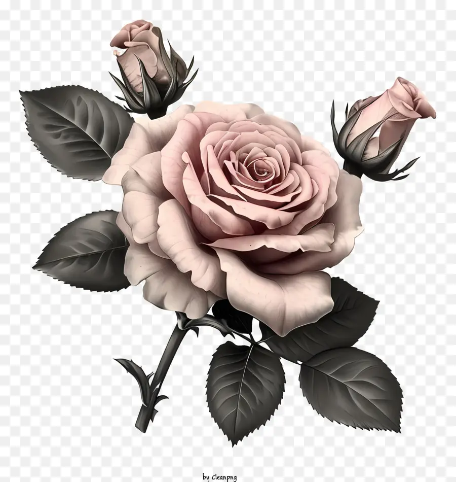 Dibujar A Mano Rosa Y Papel，Rosa PNG