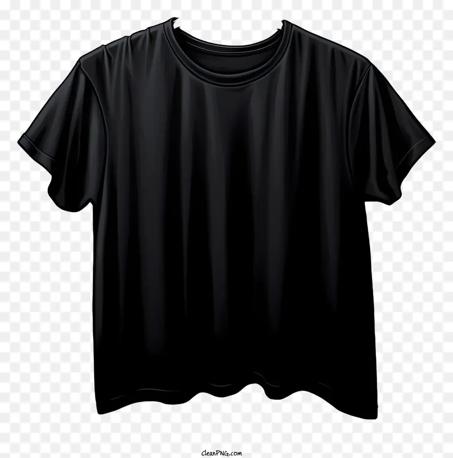 Camiseta Negra Estilo Acuarela En Percha De Tela，Camiseta Negra PNG