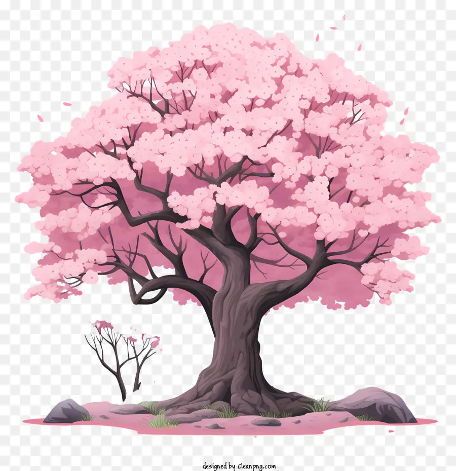 árbol De Flor De Cerezo Pastel，Dibujos Animados De árbol PNG