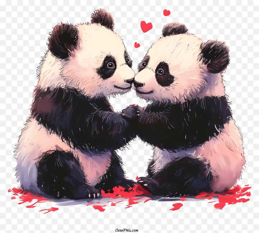 Panda De San Valentín，Panda Bears PNG