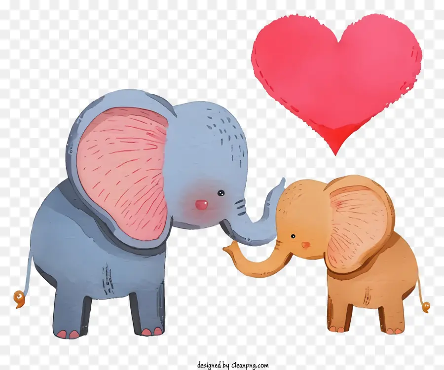 Elefante De San Valentín，Elephant Cartoon PNG