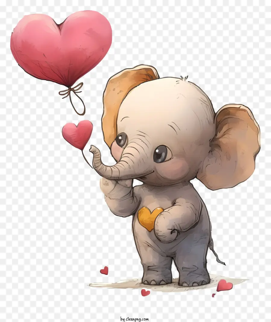 Diseños De Personajes Inventivos De Elefante De San Valentín，Lindo Elefante PNG