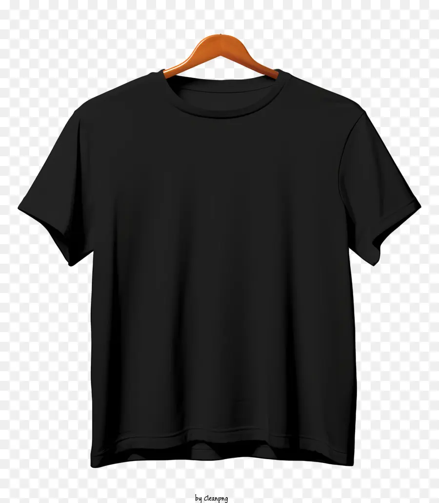 Camiseta Negra De Estilo Plano Sobre Percha De Tela，Negro Camiseta PNG