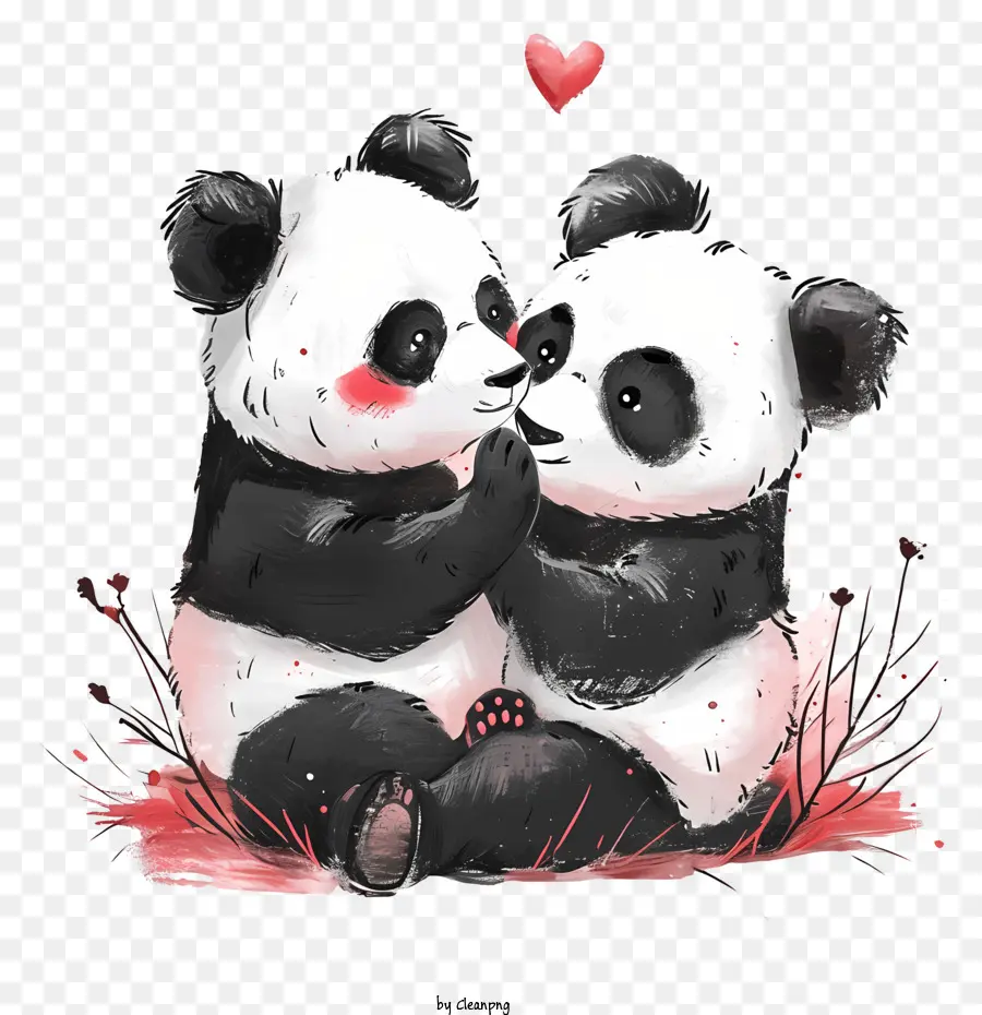 Panda De San Valentín，Panda Bears PNG