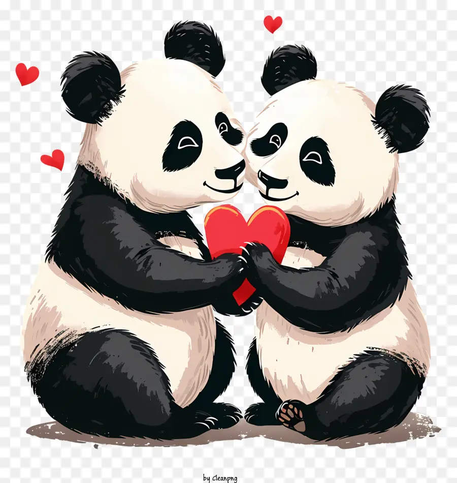 Panda De San Valentín，Pandas PNG
