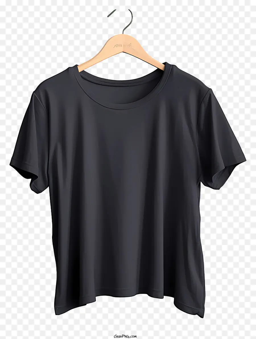 Camiseta Negra Al Estilo Doodle En Colgadora De Telas，Negro Camiseta PNG
