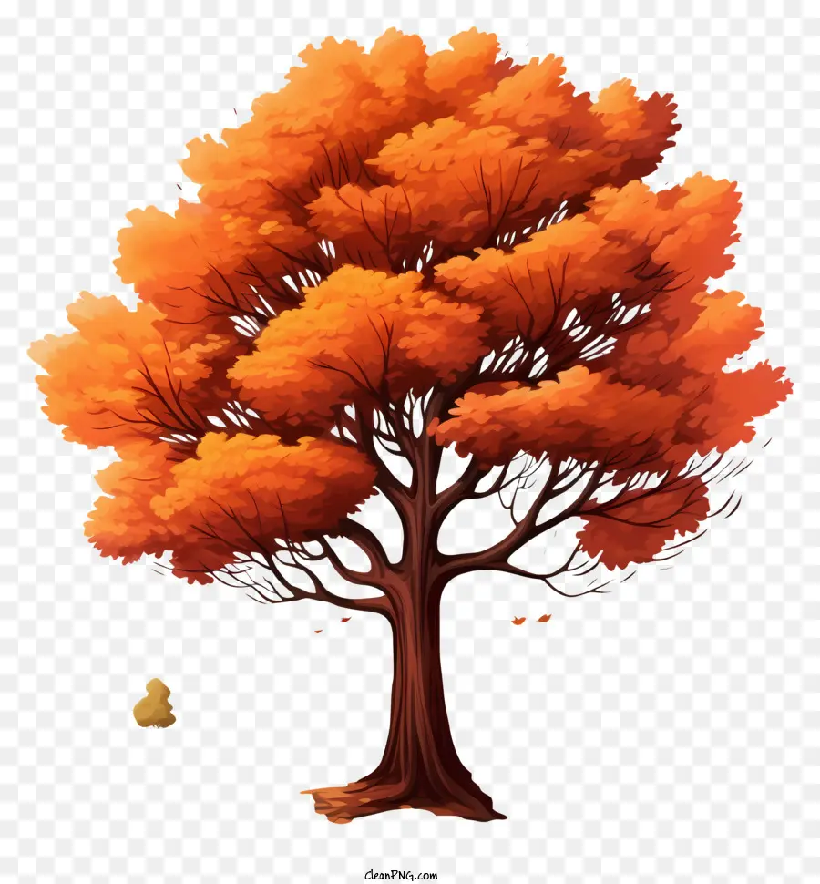 Árbol De Otoño Dibujado A Mano，árbol De Naranja PNG