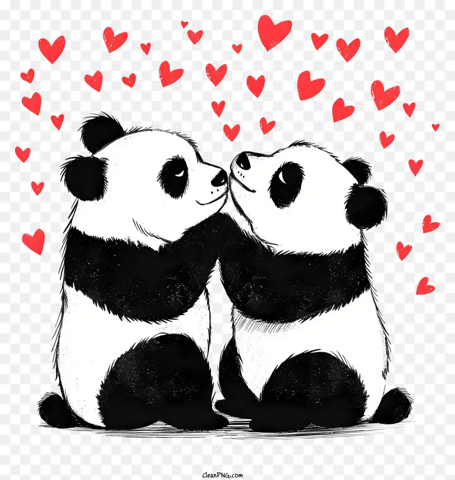 Panda De San Valentín，Panda Bears PNG