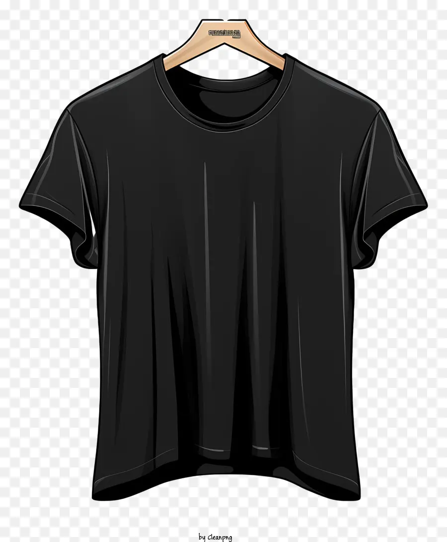 Camiseta Negra Estilo Boceto En Percha De Tela，Negro Camiseta PNG