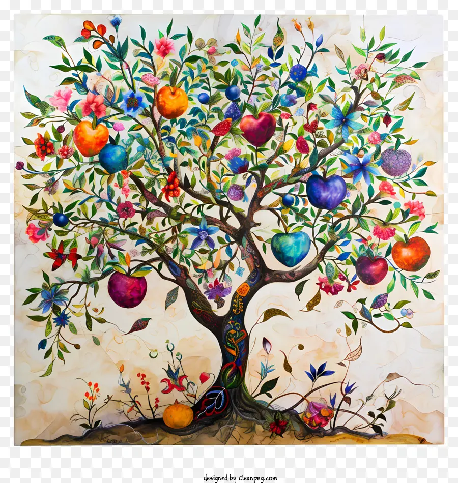 árbol De Pintura，Pintura Multicolor PNG