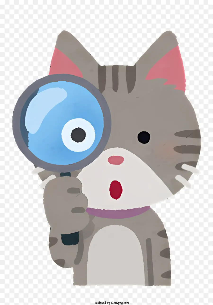 Imágenes Prediseñadas，Gato Con Lupa PNG