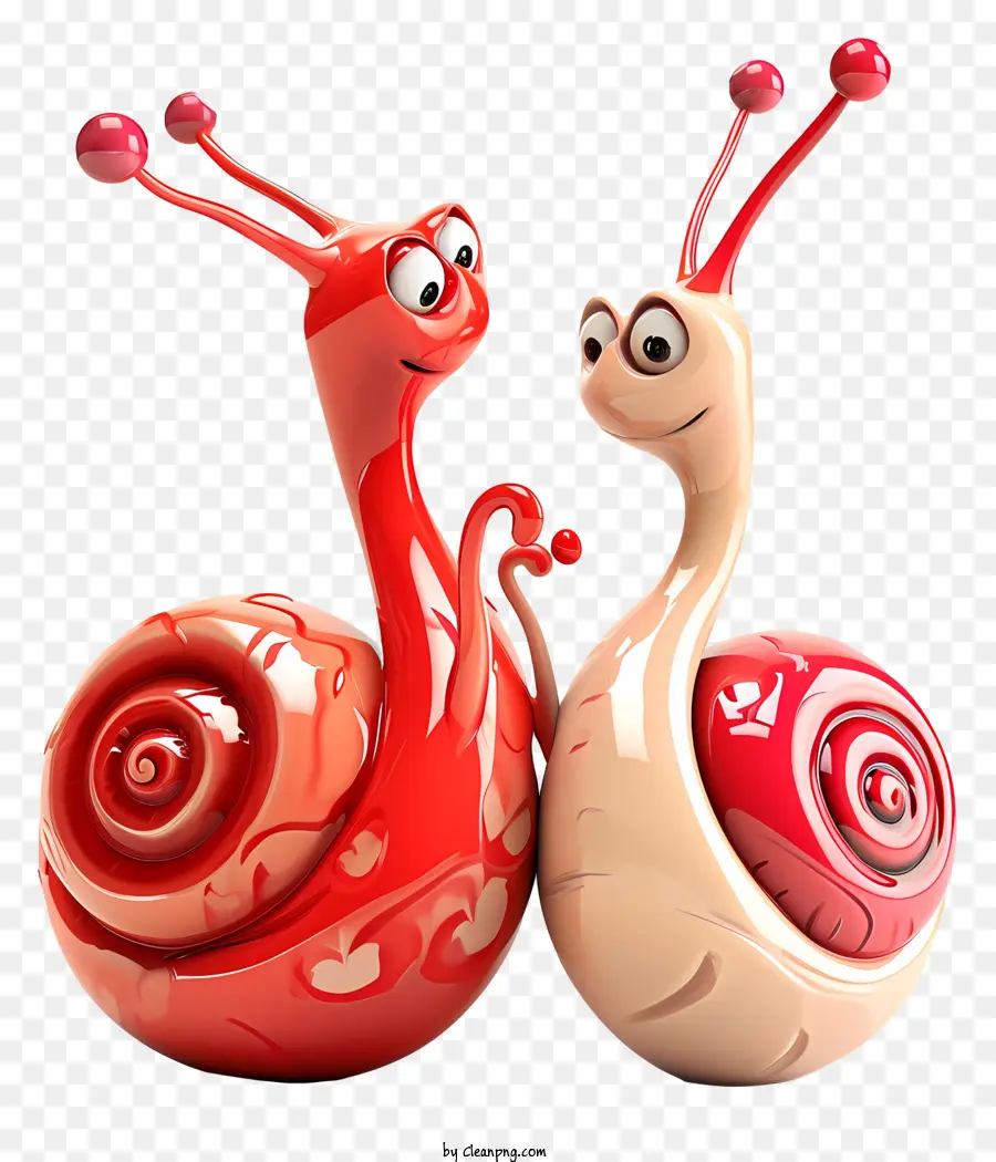 Valentine Snails，Caracoles Rojos PNG