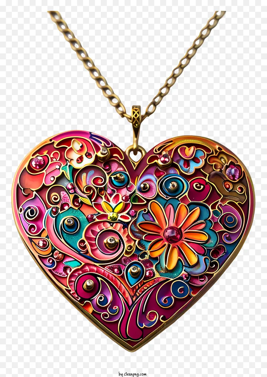 Joyería Del Día De San Valentín，Intrincado Colgante De Oro PNG