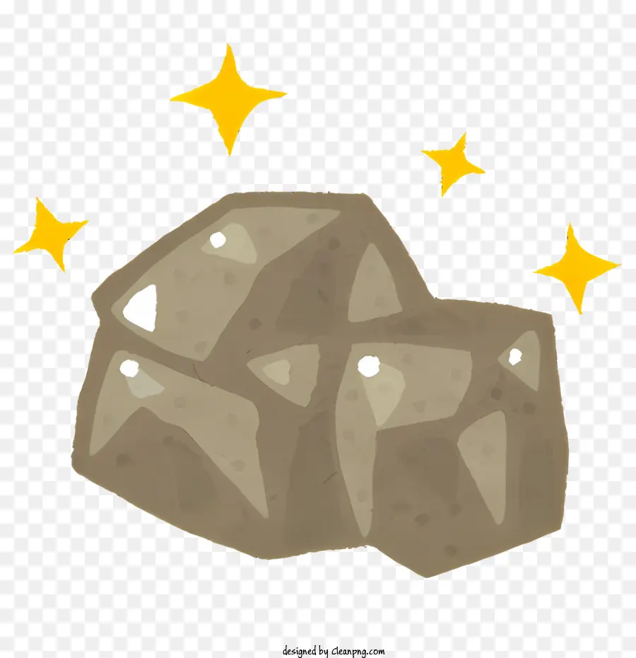 Roca Con Centro Blanco，Estrellas De Oro PNG