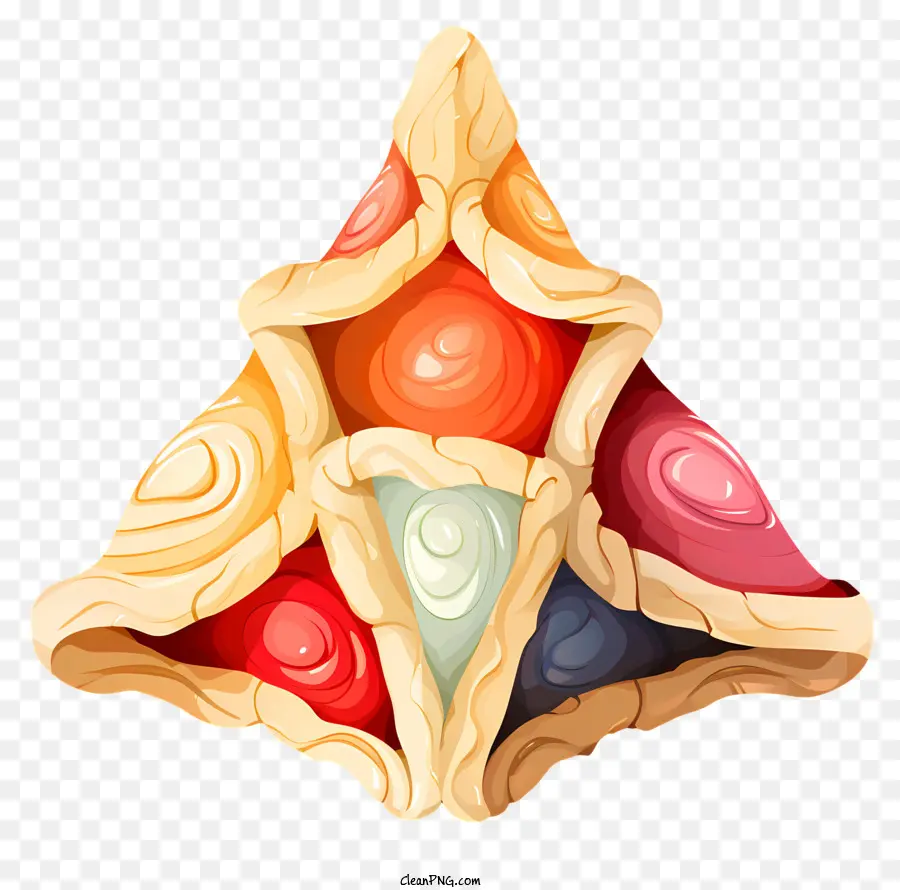 Acuarela Purim Hamantash，Tridimensional Triángulo PNG