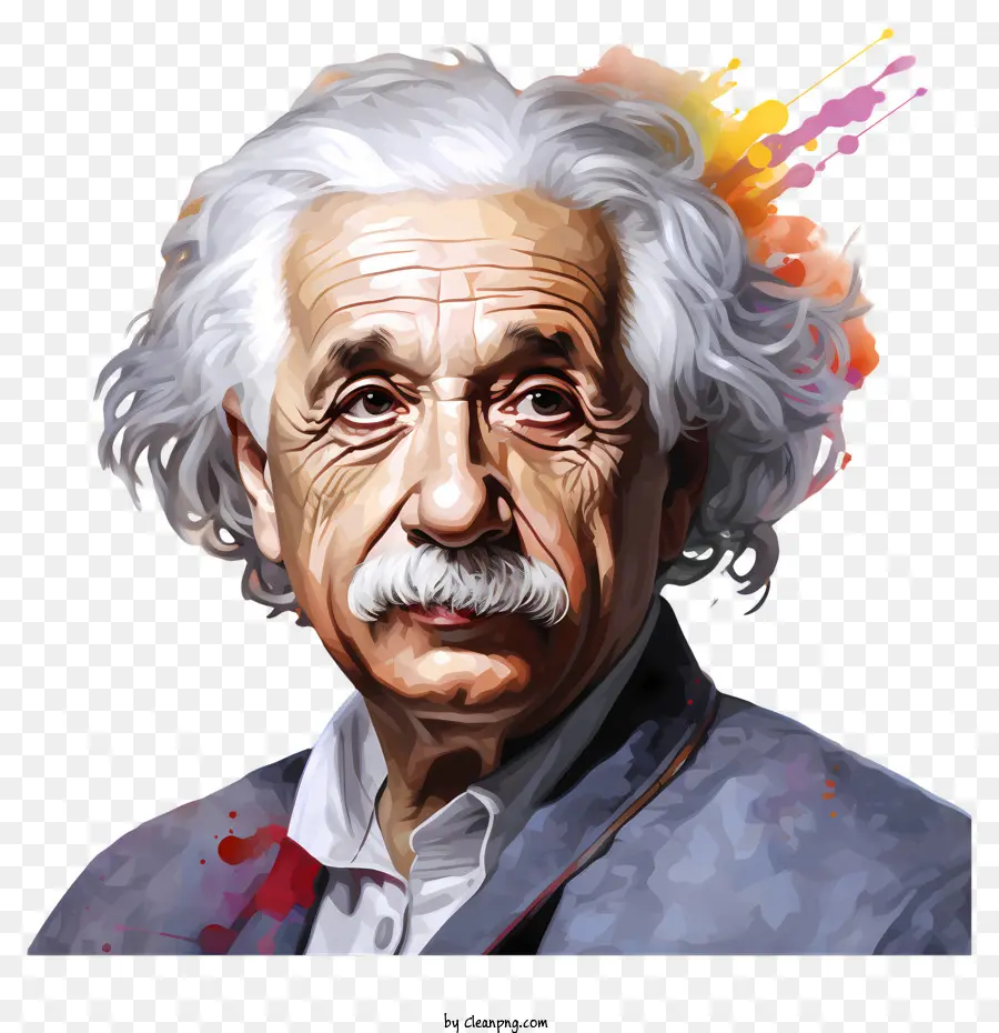 Pinturas Multicolores Albert Einstein Retrato，Albert Einstein PNG