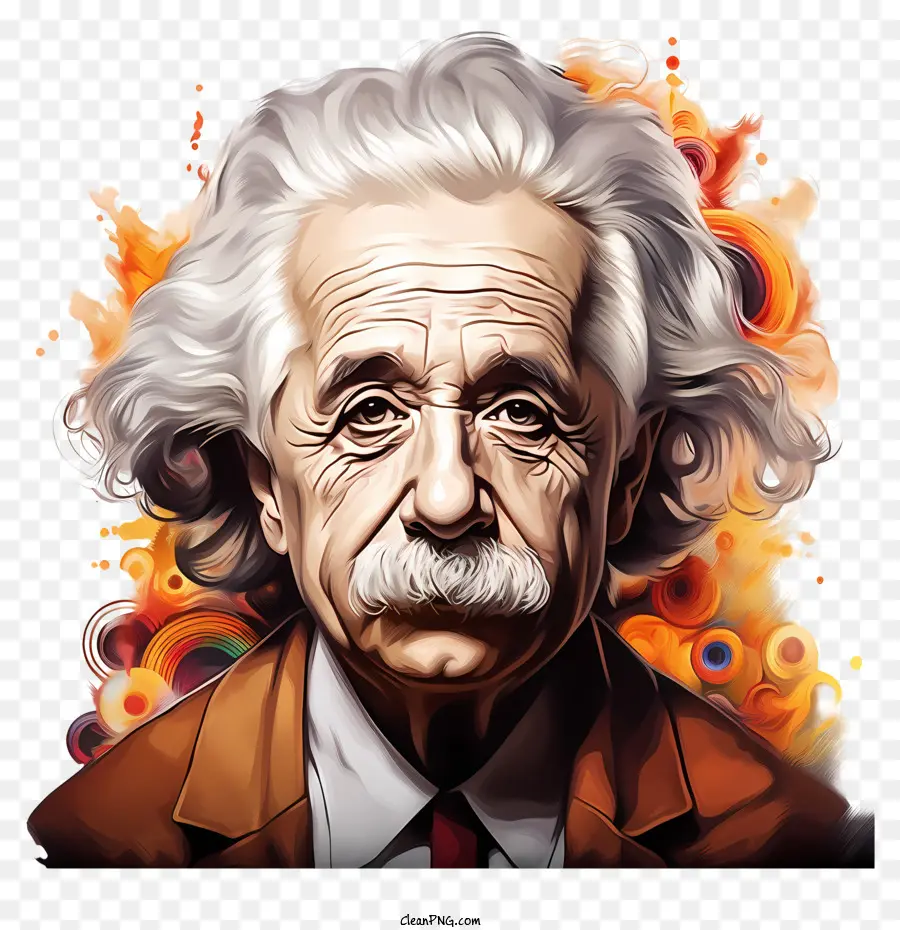 Retrato De Albert Einstein Estilo Doodle，Einstein PNG