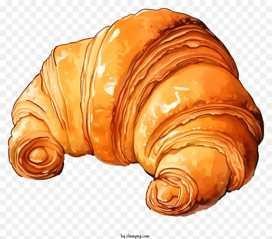 Acuarela Croissant Francesa，Pasteles PNG