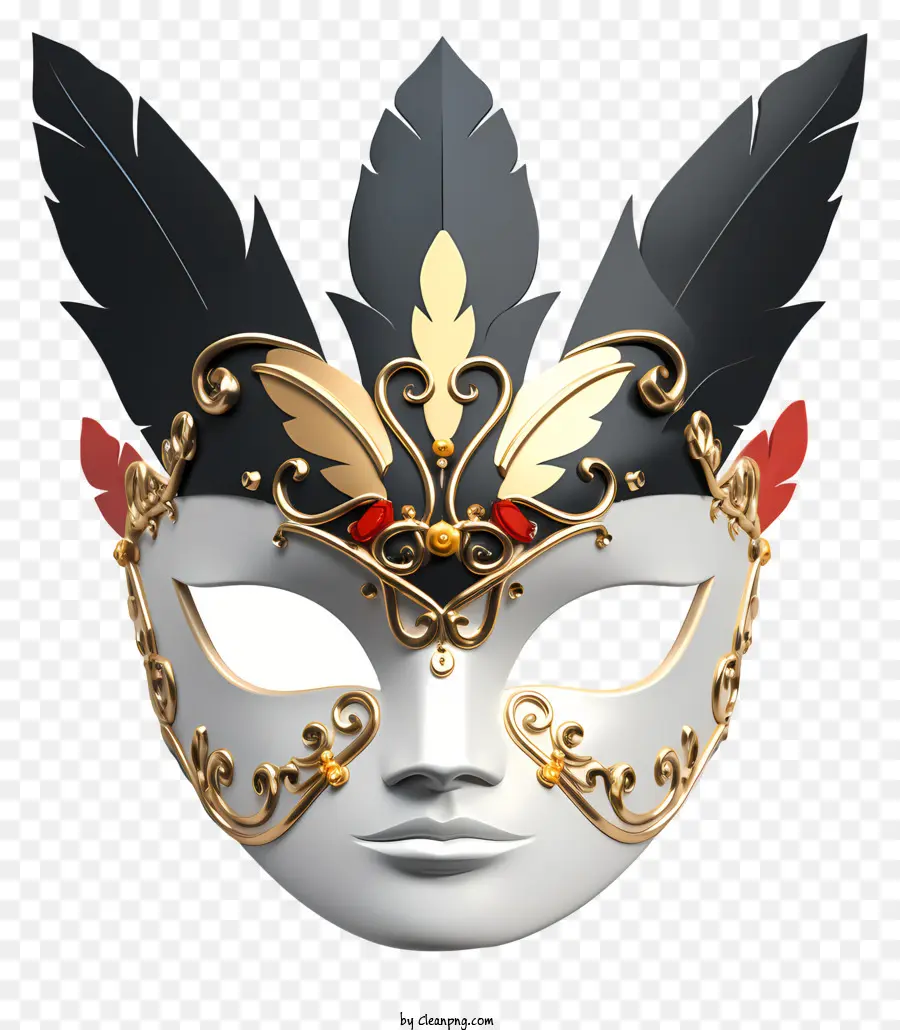 Máscara De Mascarada De Estilo Realista，En Blanco Y Negro De La Máscara PNG