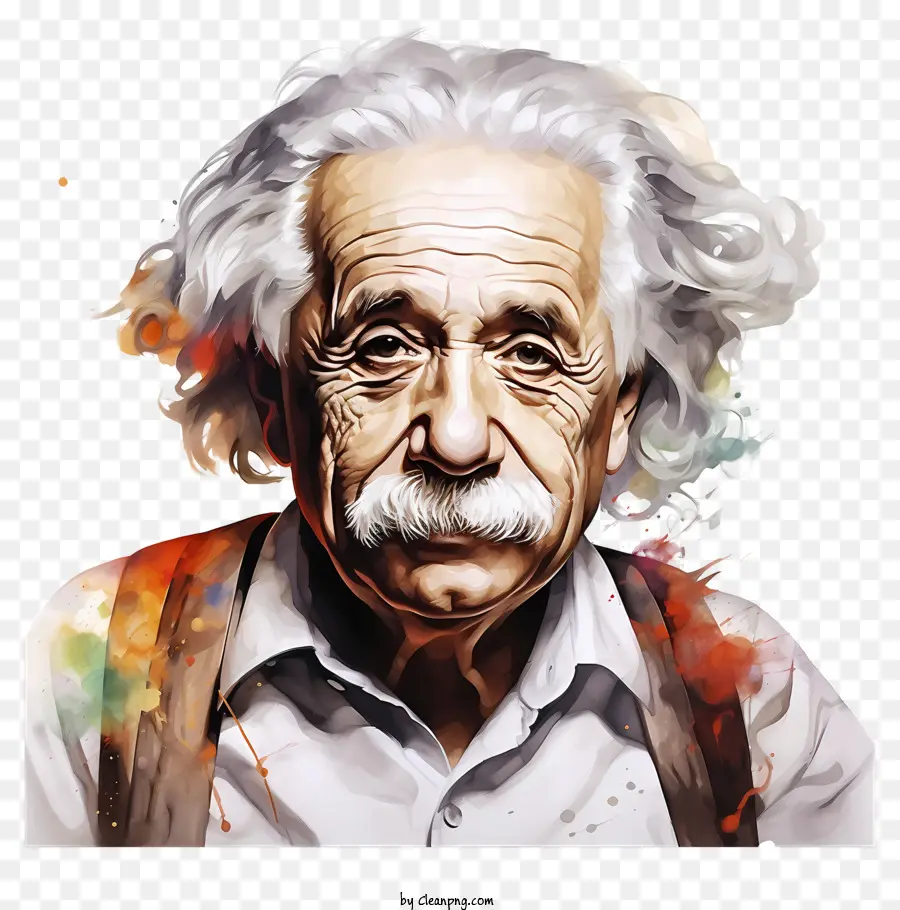 Acuarela Albert Einstein Retrato，Albert Einstein PNG