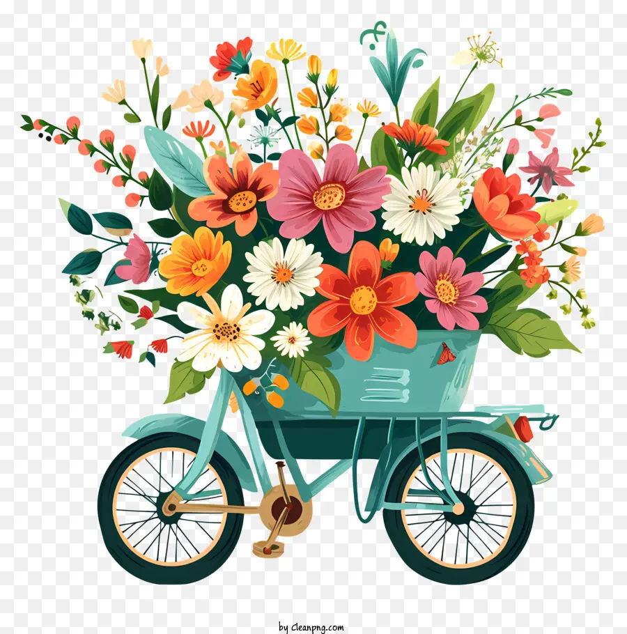 Entrega De Flores，Bicicleta Floral PNG