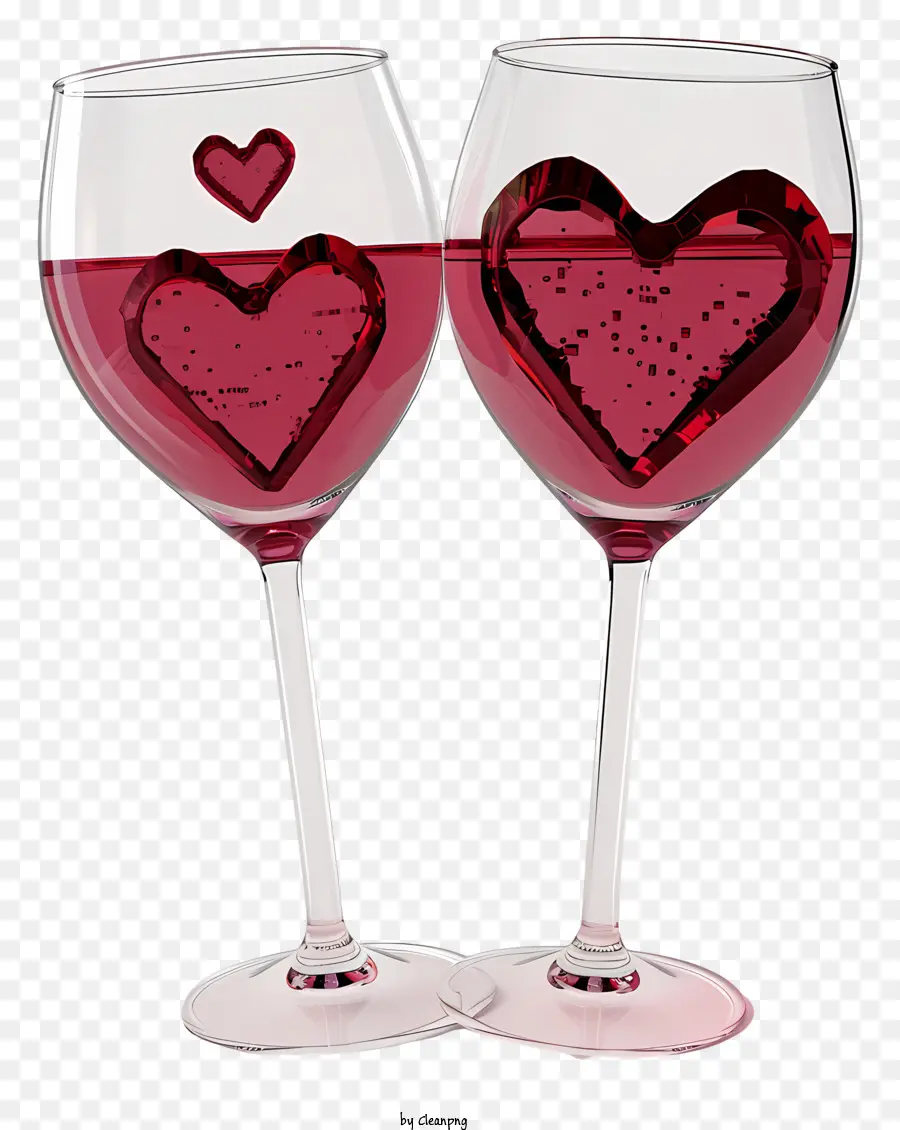 Copas De Vino De San Valentín Realistas，Vino Tinto PNG