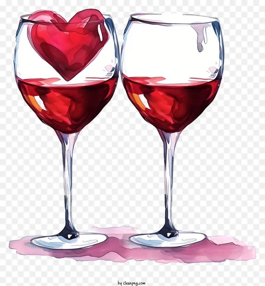 Copas De Vino De San Valentín Arte Vectorial Simplista，Copas De Vino PNG