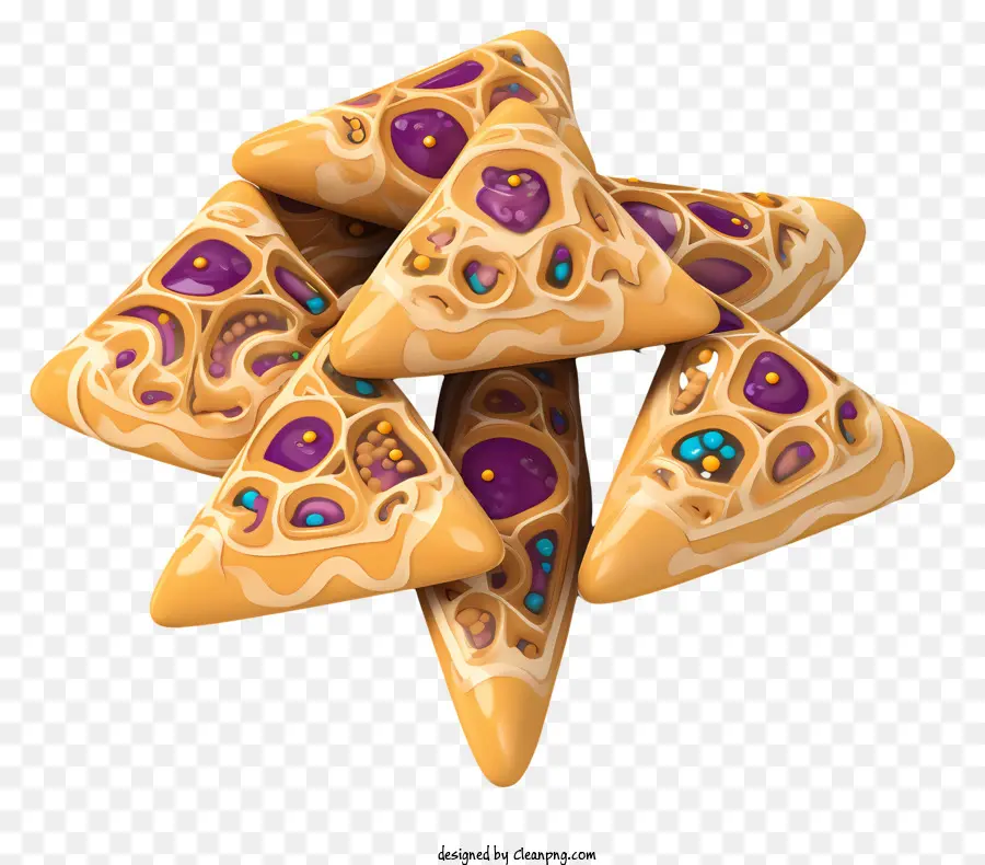 Estilo Realista 3d Purim Hamantash，Galletas Decorativas PNG