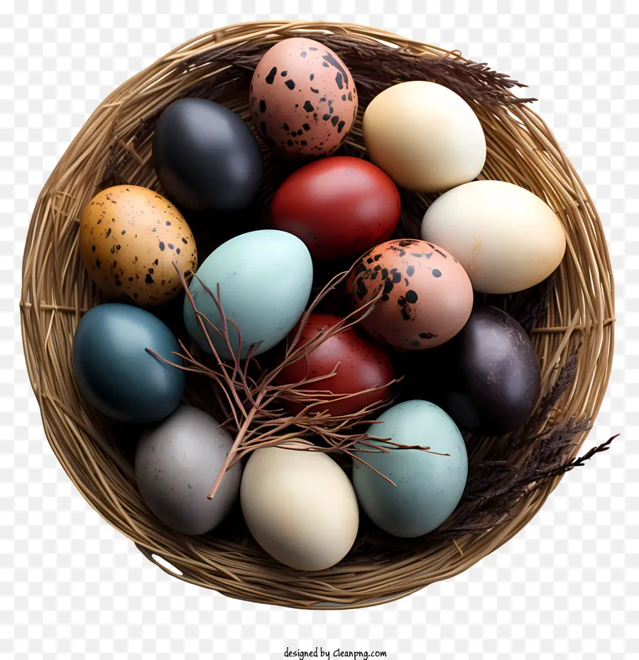Huevos De Pascua En La Canasta，Los Huevos De Pascua PNG