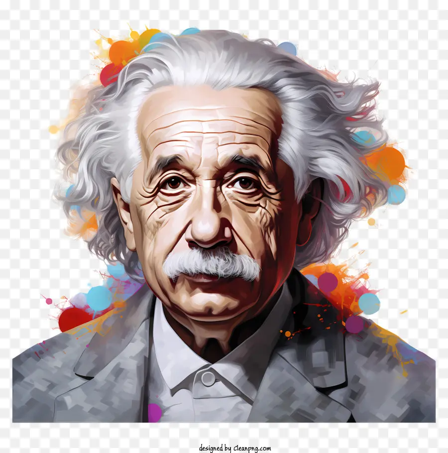 Pinturas Multicolores Albert Einstein Retrato，Albert Einstein PNG