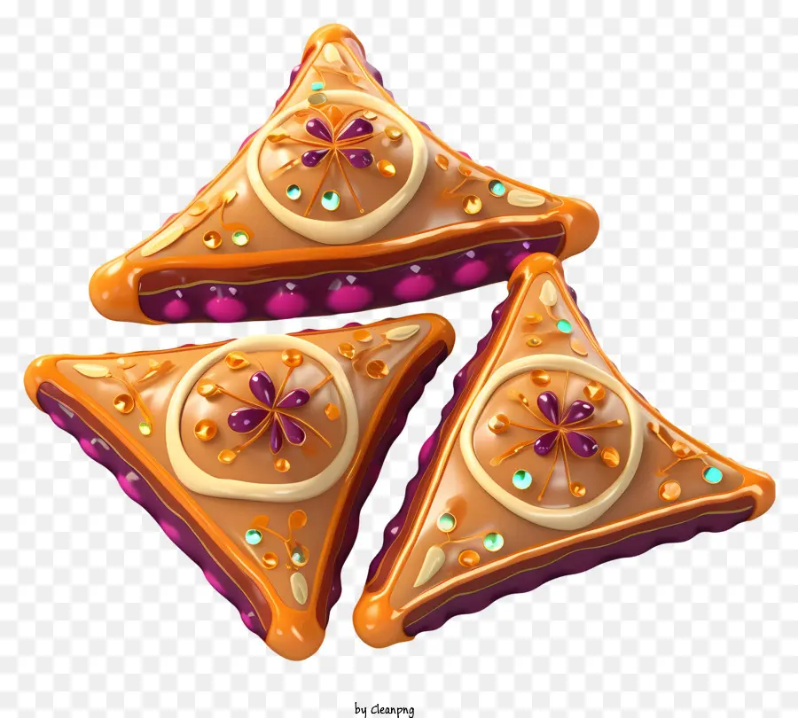 Estilo 3d Realista Purim Hamantash，Formas Triangulares PNG