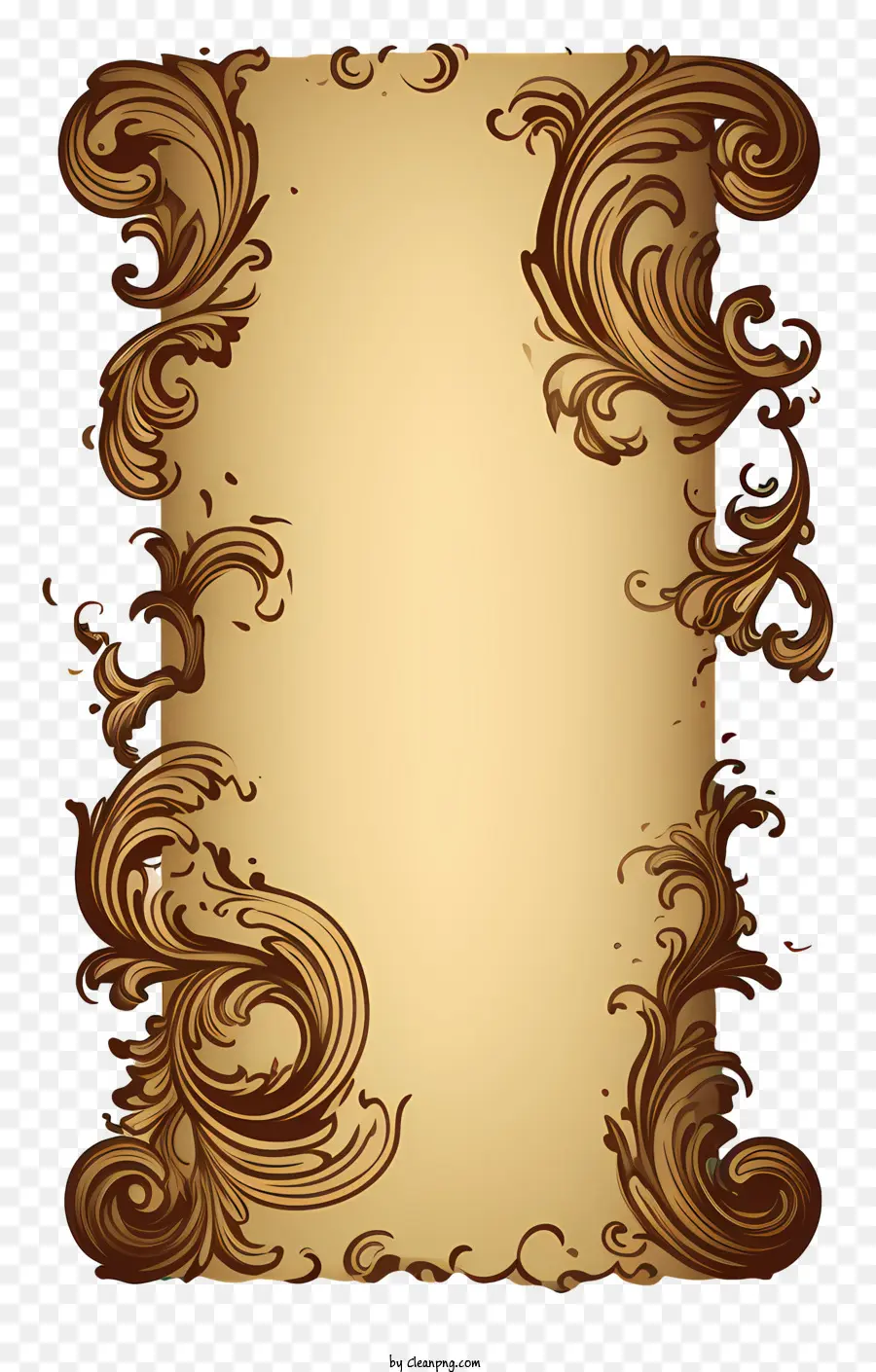 Doodle Style Vintage Paper Roll，Diseño De Desplazamiento Ornamentado PNG