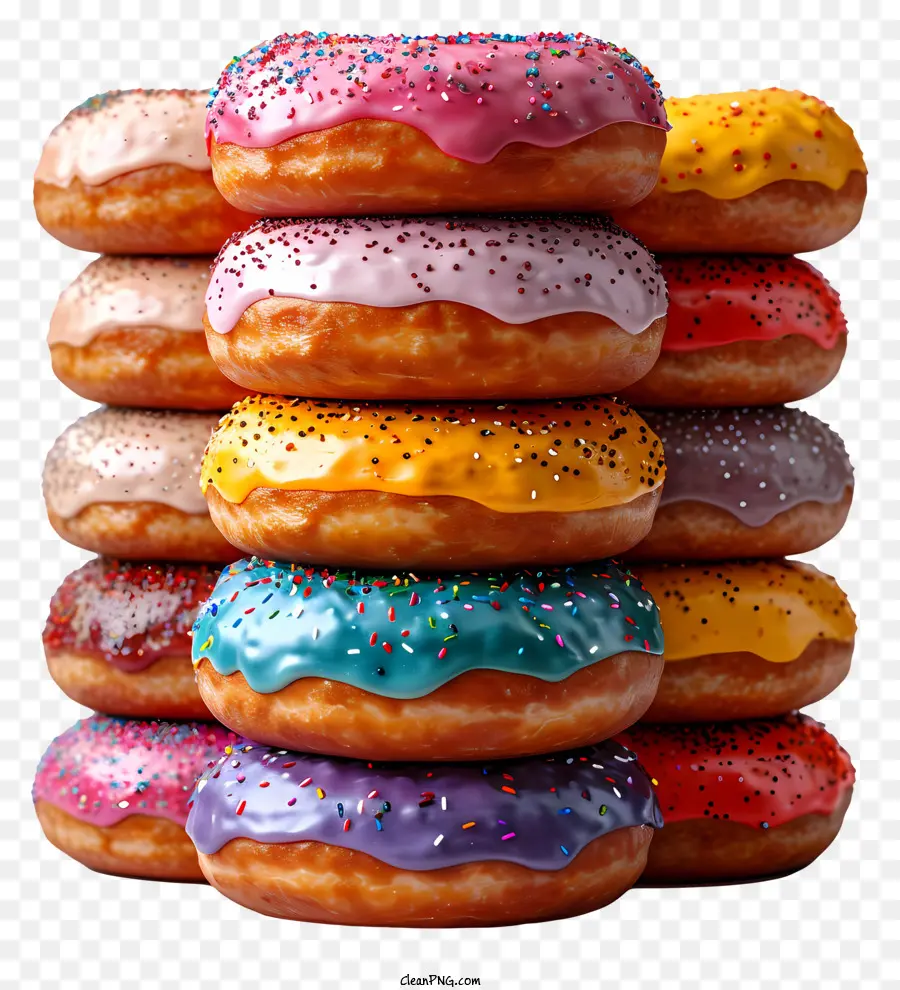Donuts，Chispas Coloridas PNG