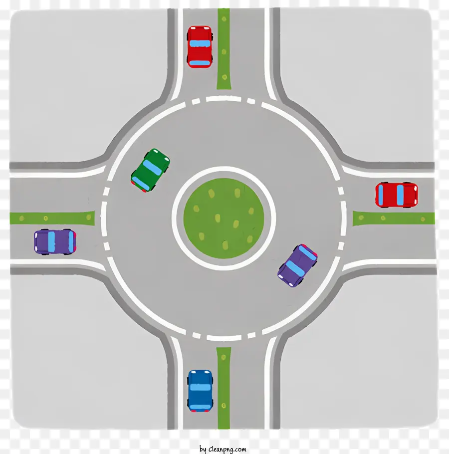 Intersección Circular，Cuatro Caminos PNG