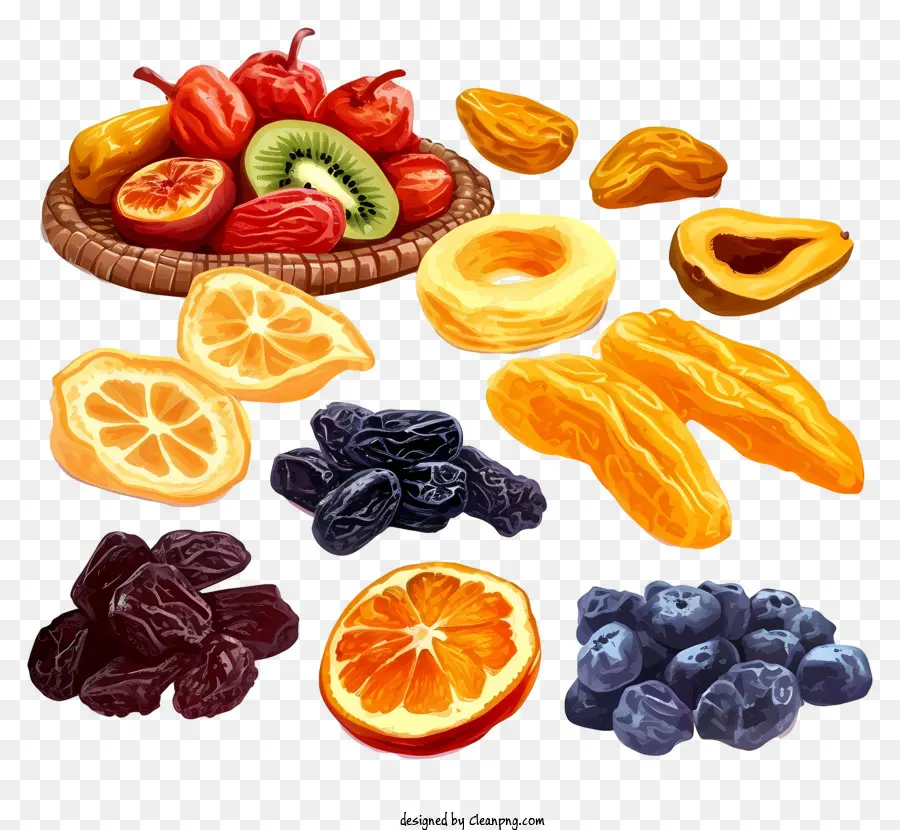 Fruta Seca De Dibujos Animados，Cesta De Fruta PNG