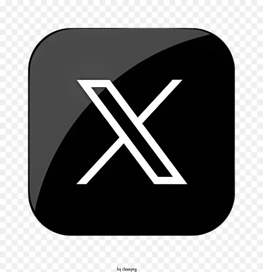 X Logo，Cuadrado Negro PNG