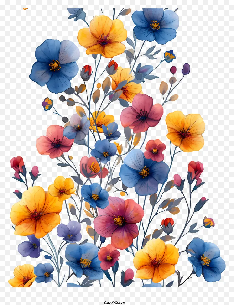 Fondo De Flores Pequeñas，Ramo PNG