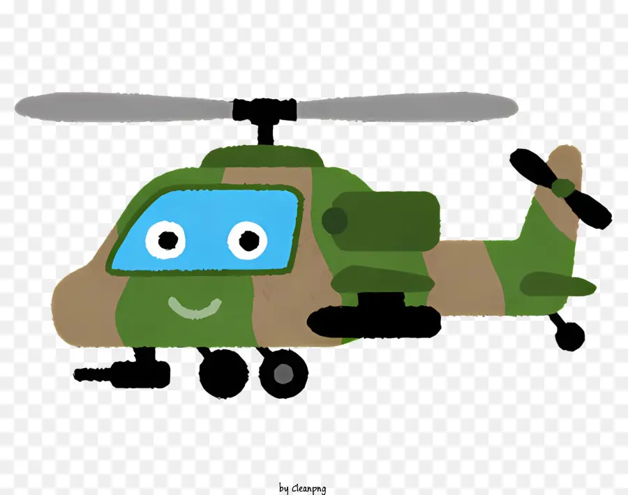 Helicóptero Verde，Helicóptero Sonriente PNG