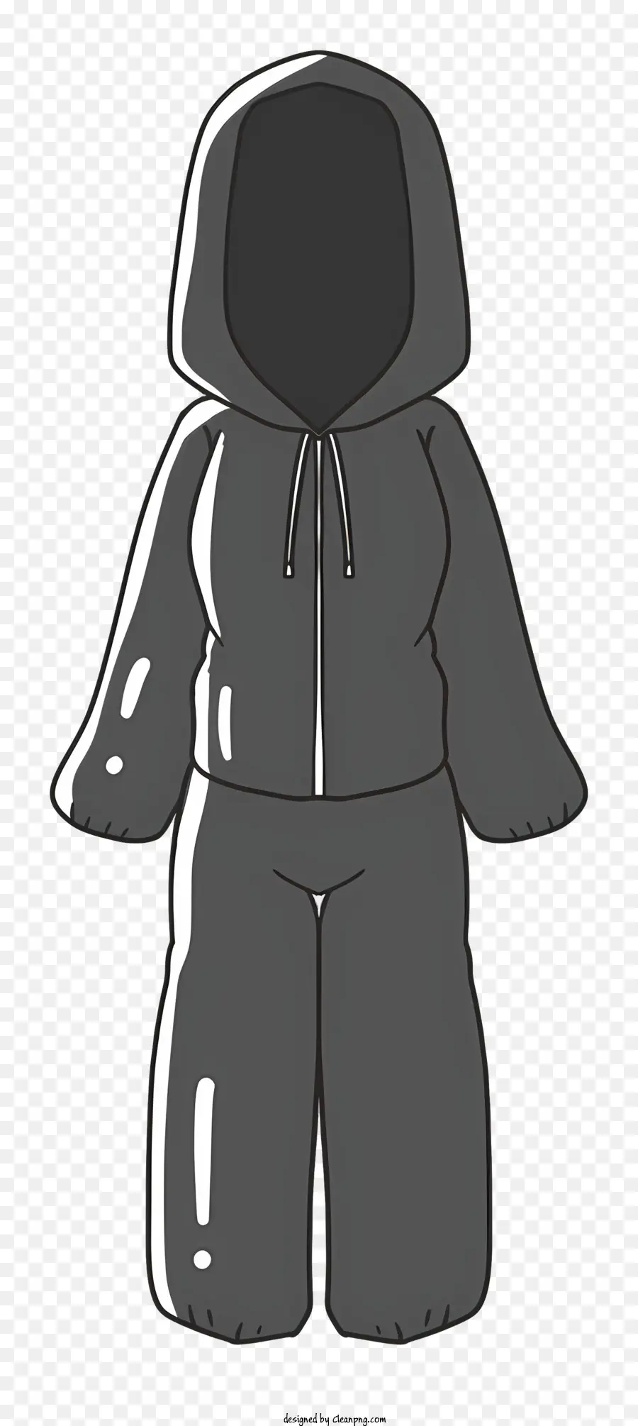 Sudadera Con Capucha Negro，Mujer PNG