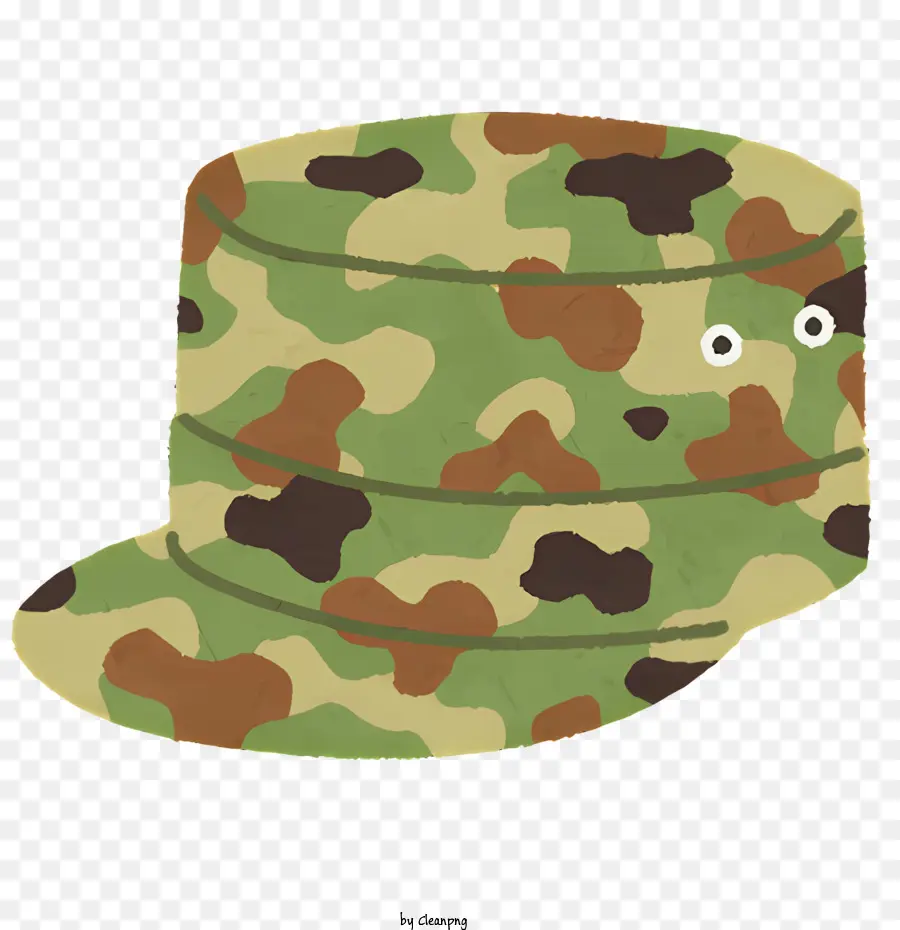Sombrero De Camuflaje Verde，Visera Negra PNG