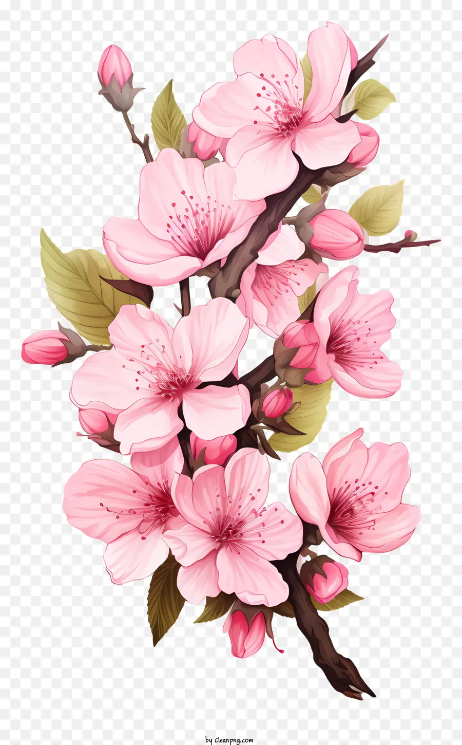 Marco De Flores Sakura，Árbol De Cerezo Rosa PNG