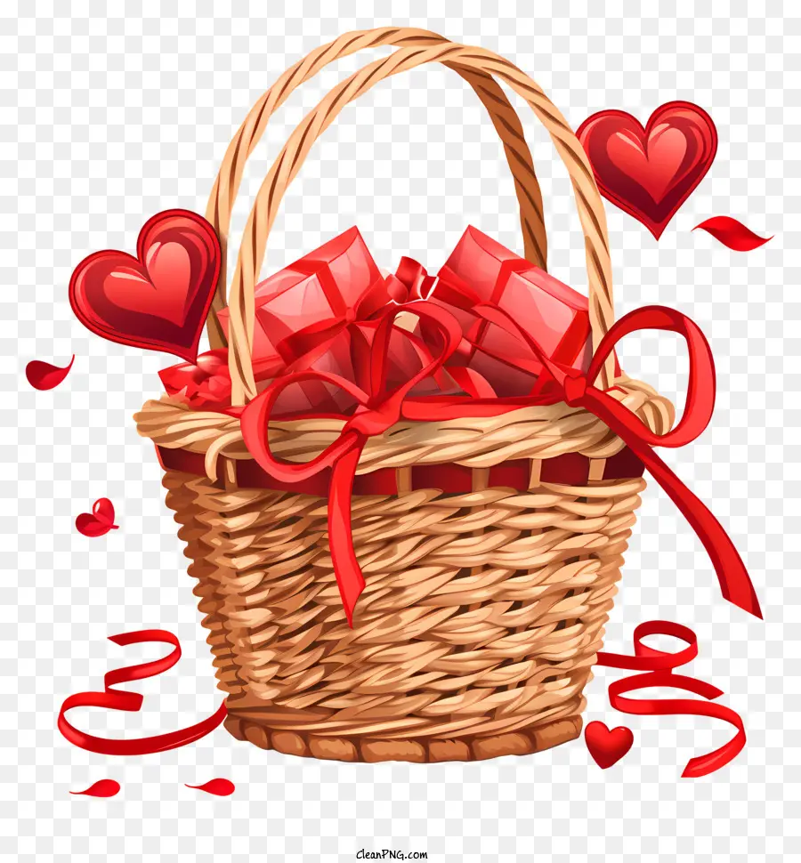 Cesta De Regalo De San Valentín，Cesta De Regalo PNG